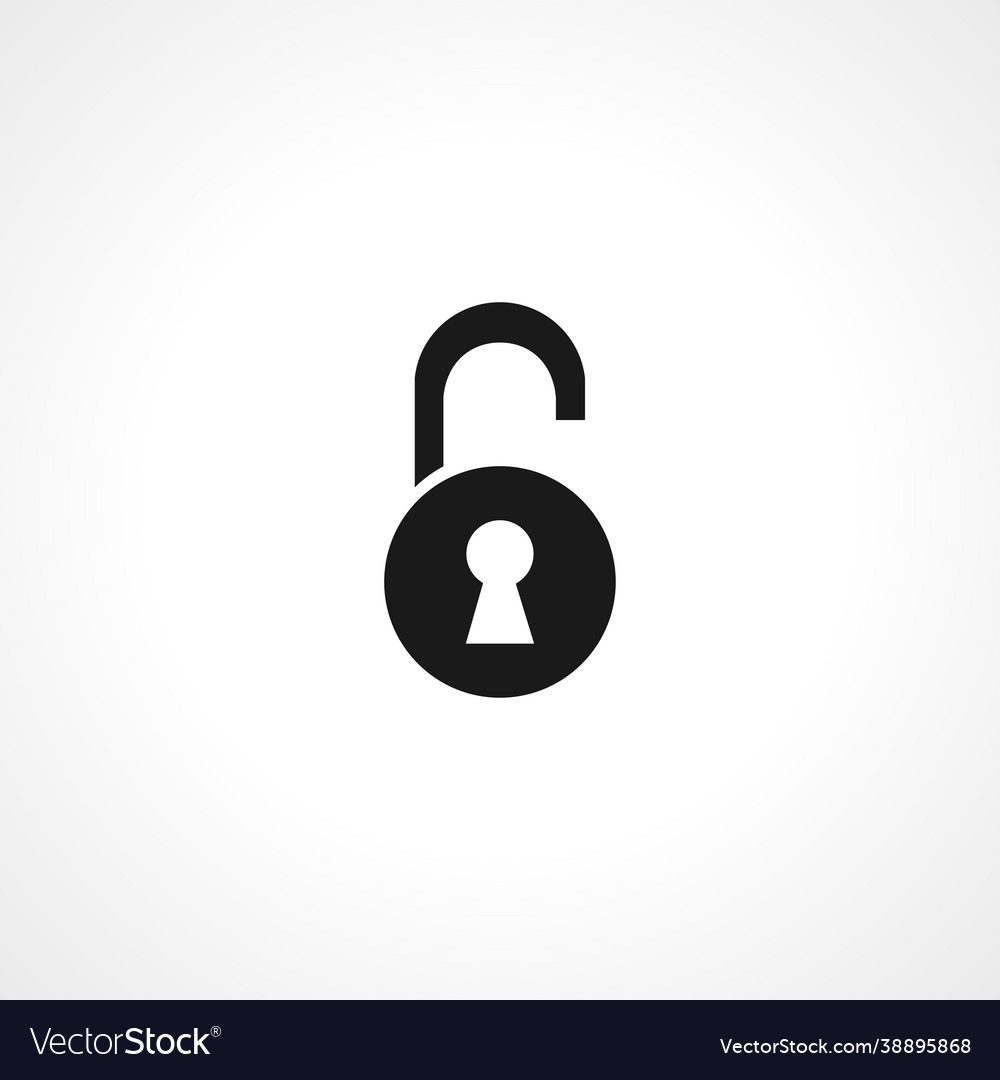 Open padlock simple isolated web icon vector image Open padlock simple isolated web icon