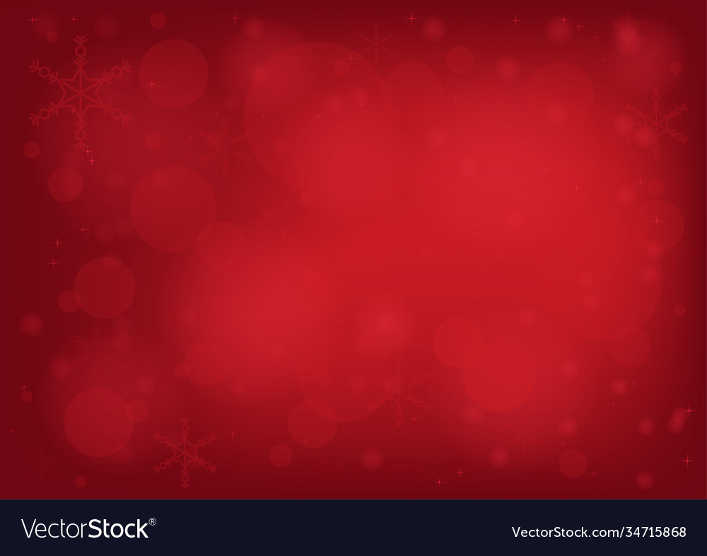 Red christmas bokeh background with falling