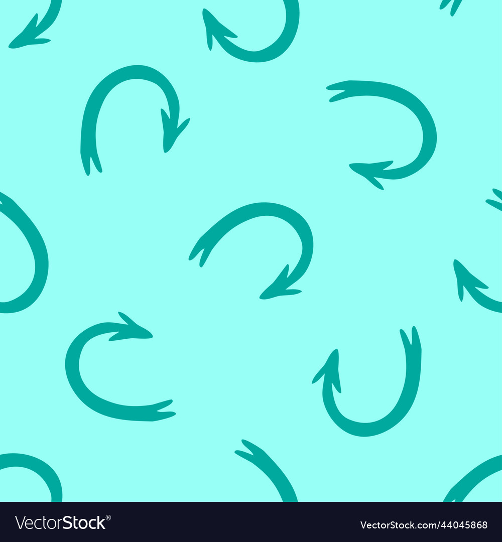 Rounded arrows seamless pattern vector image Rounded arrows seamless pattern