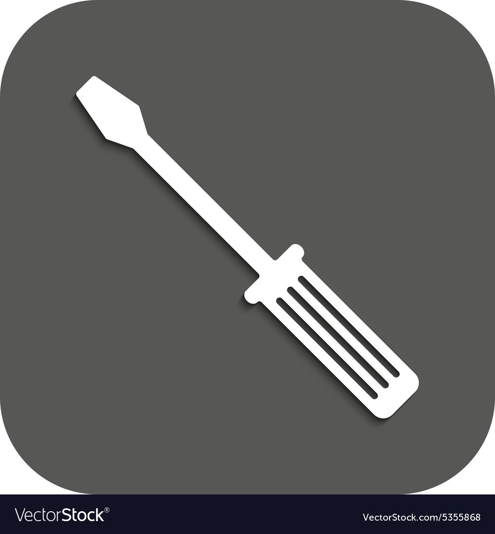 Screwdriver icon settings symbol flat Royalty Free Vector