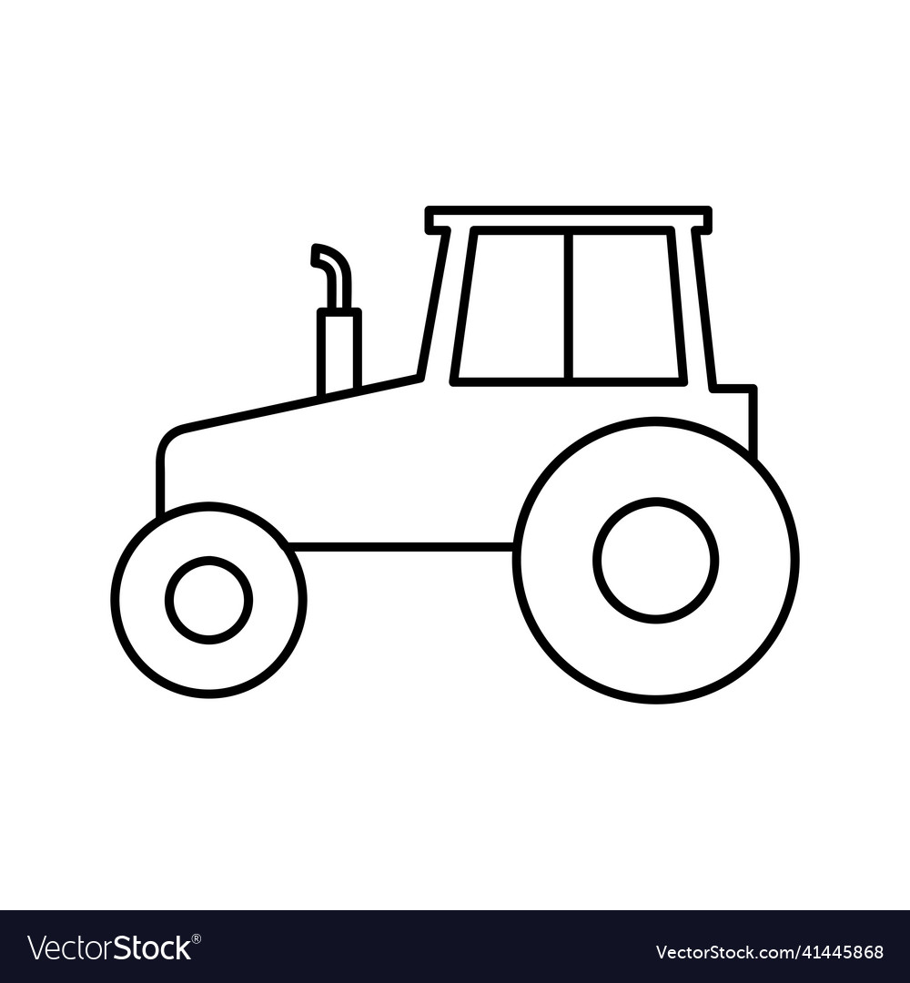 Tractor line icon outline sign linear style