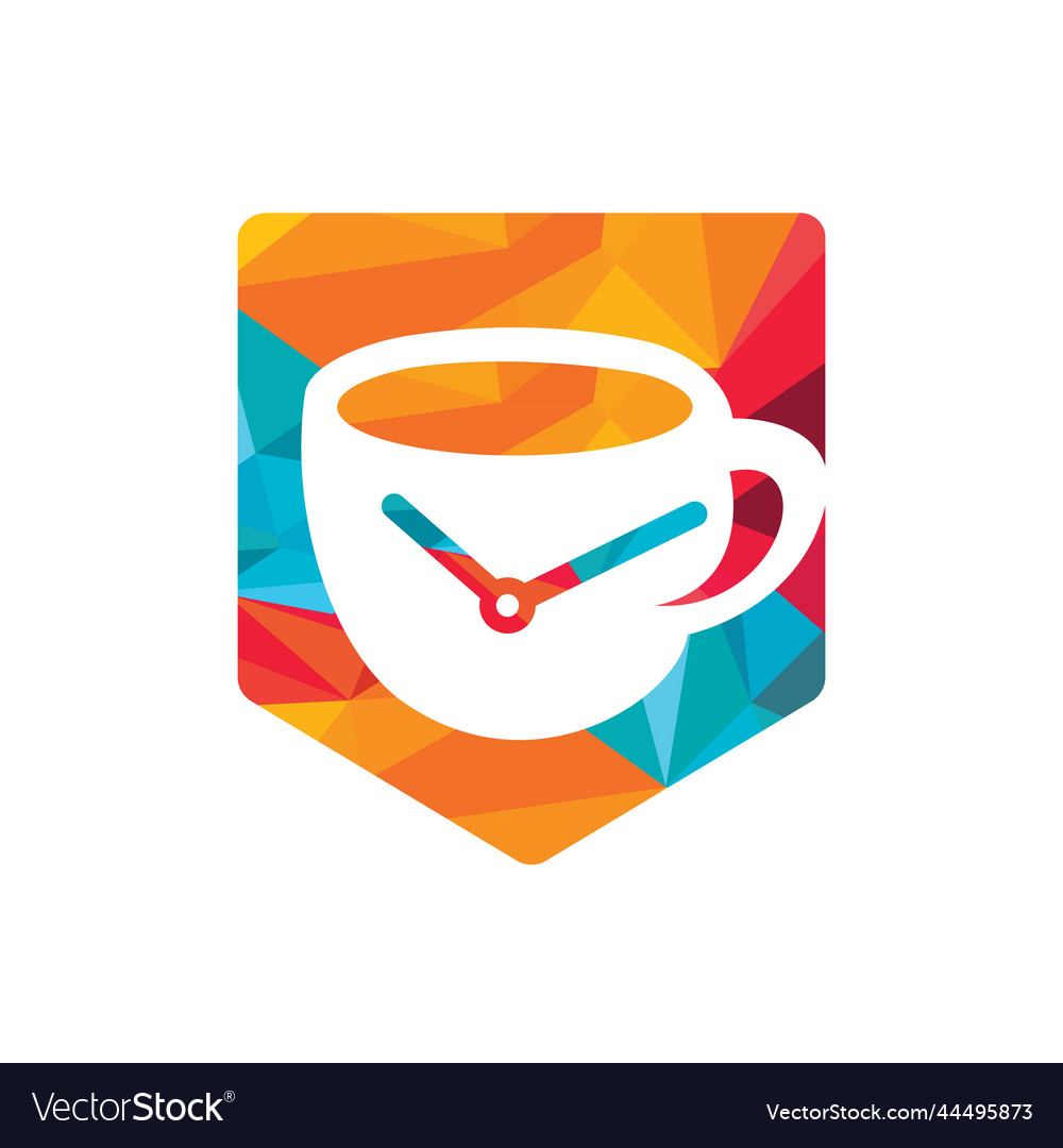 Coffee time icon logo design template