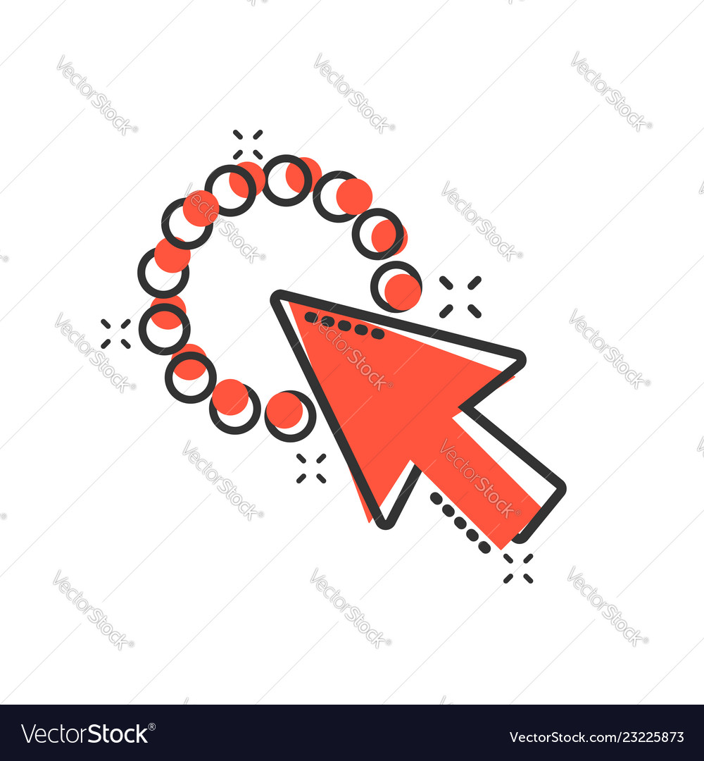 Computer mouse cursor icon in comic style arrow vector image Computer mouse cursor icon in comic style arrow