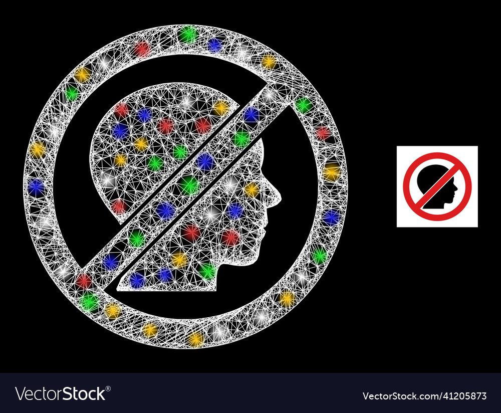 Crossed mesh forbidden man icon with multicolored