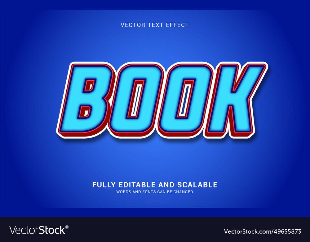 Editable text effect book style
