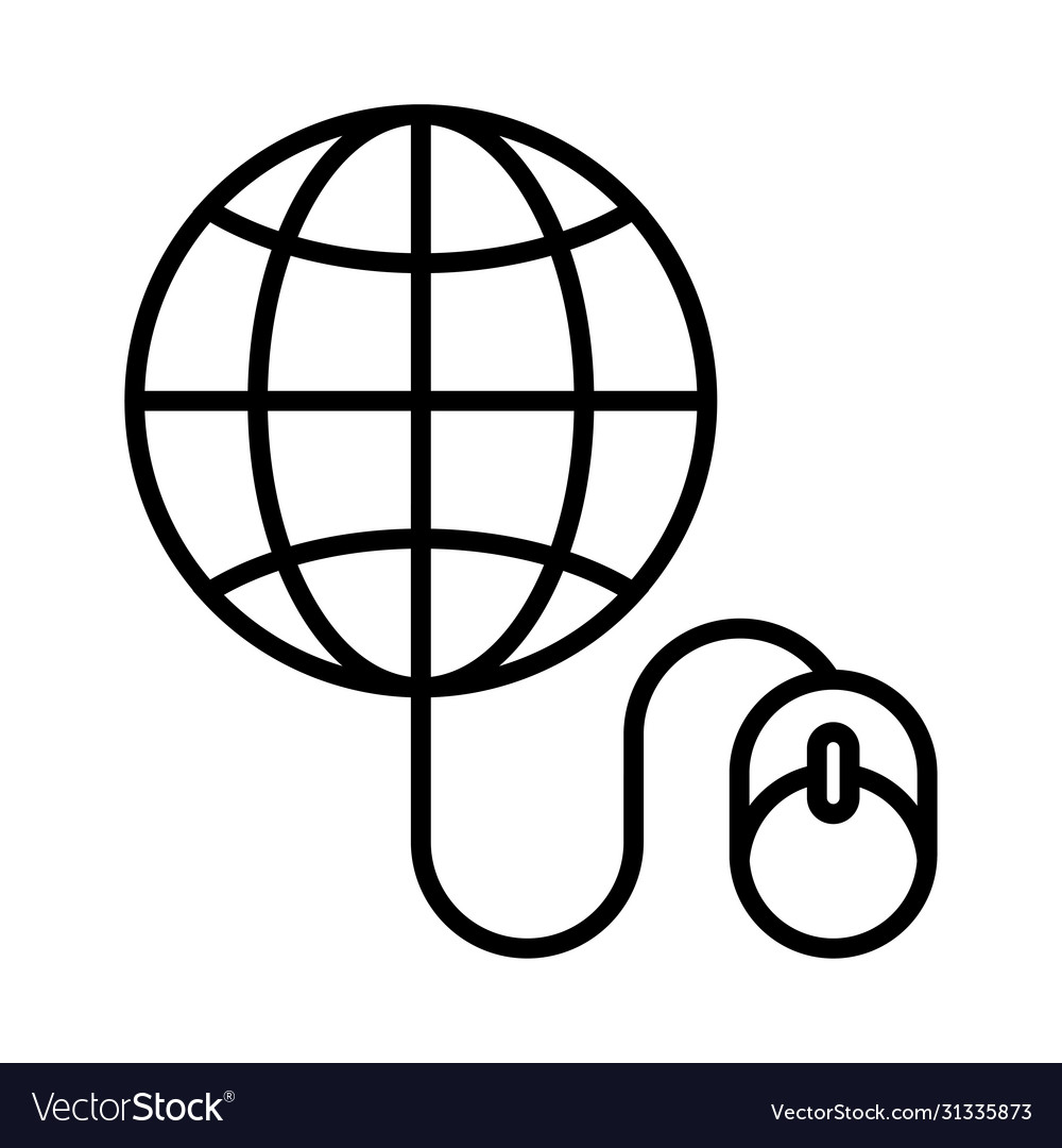 Global sphere and mouse line style icon