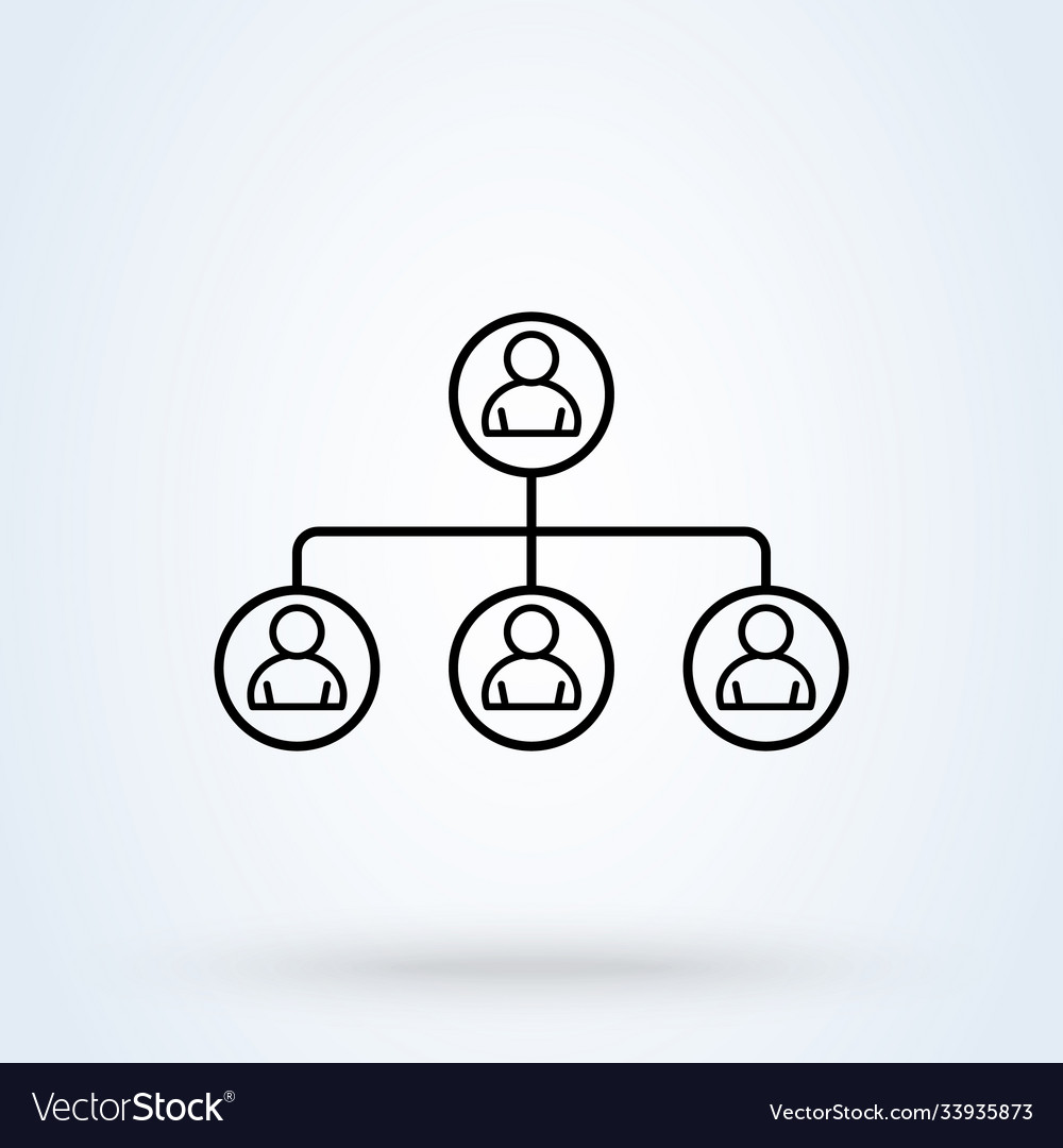 Hierarchical structure sign icon or logo line Vector Image Hierarchical structure sign icon or logo line