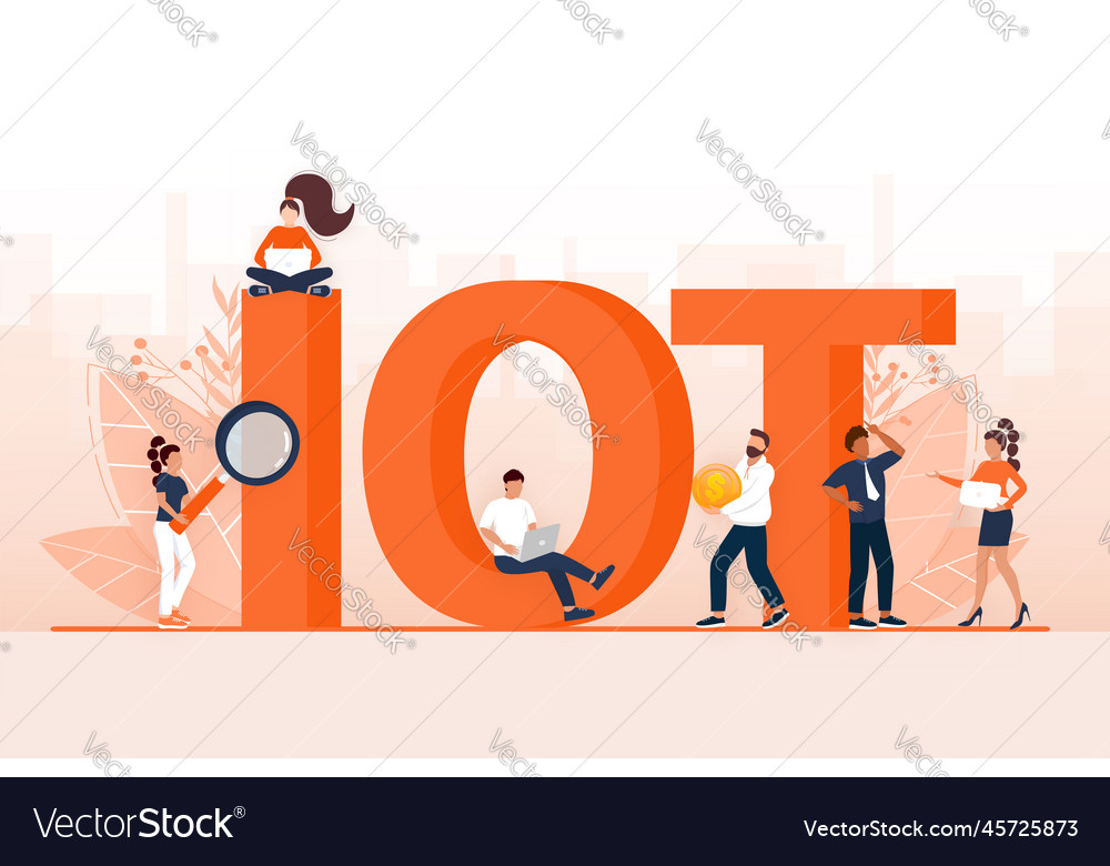 Iot internet of things devices and connectivity vector image Iot internet of things devices and connectivity