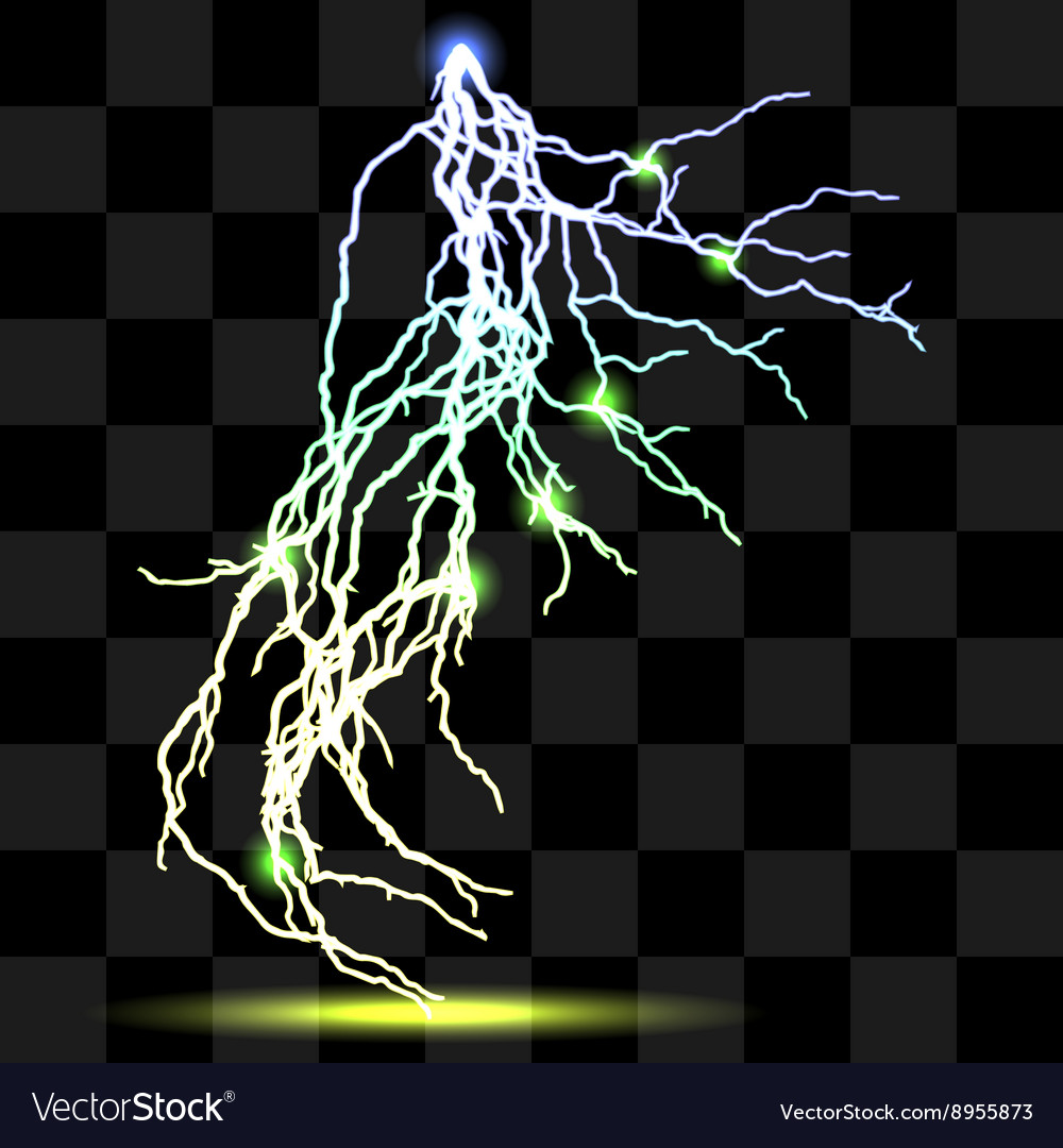 Isolated realistic lightnings with transparency