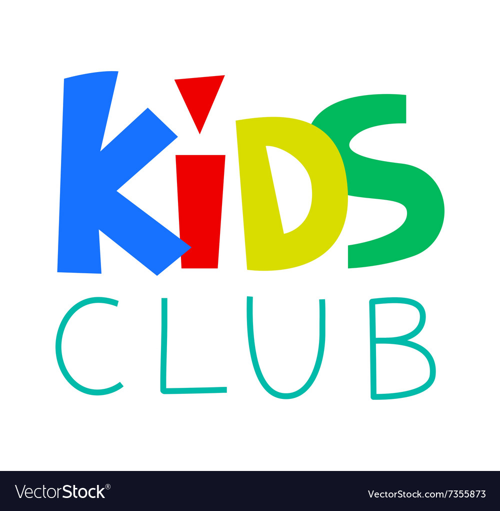 Kids club logo template Royalty Free Vector Image