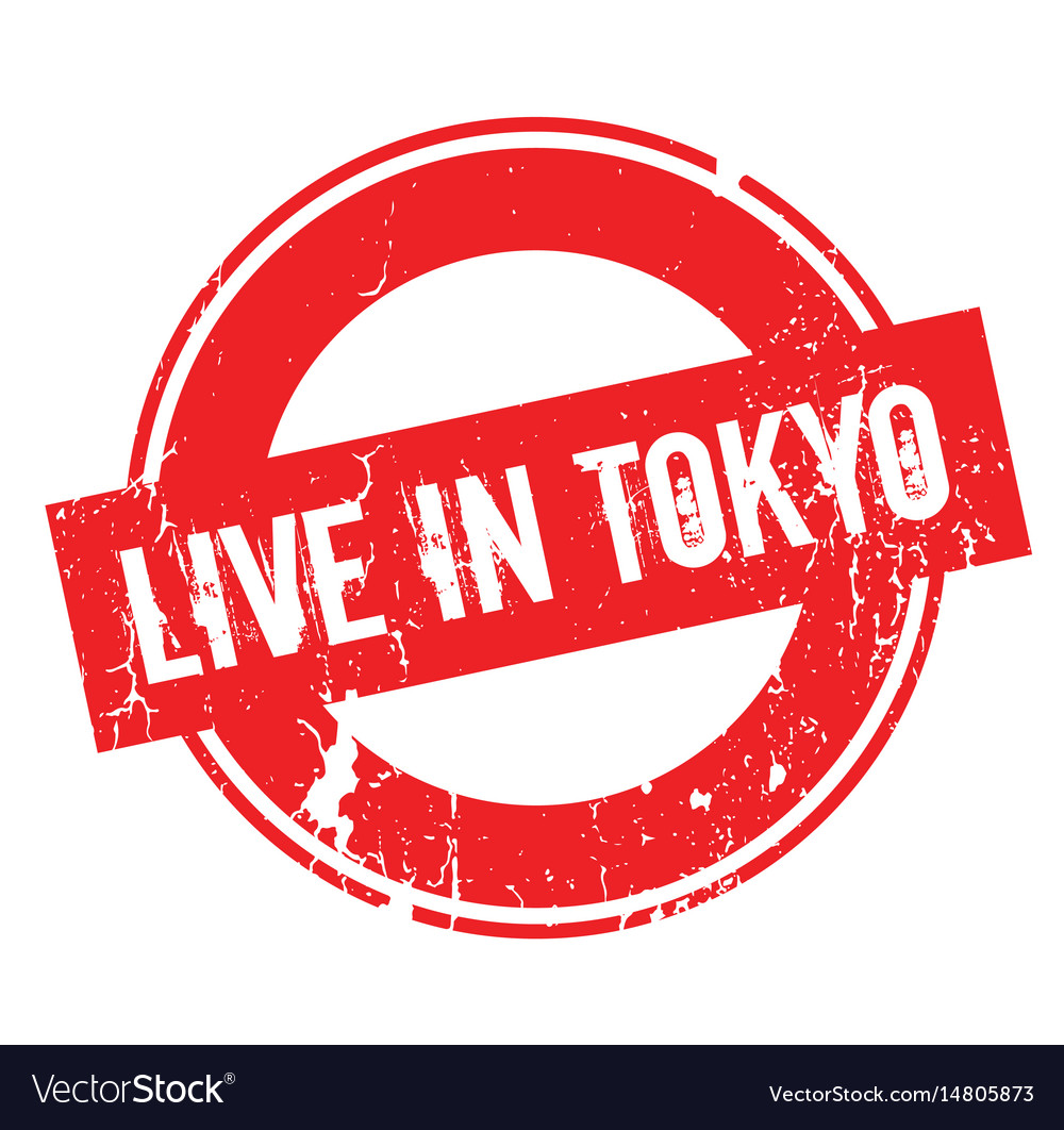 Live in tokyo rubber stamp Royalty Free Vector Image