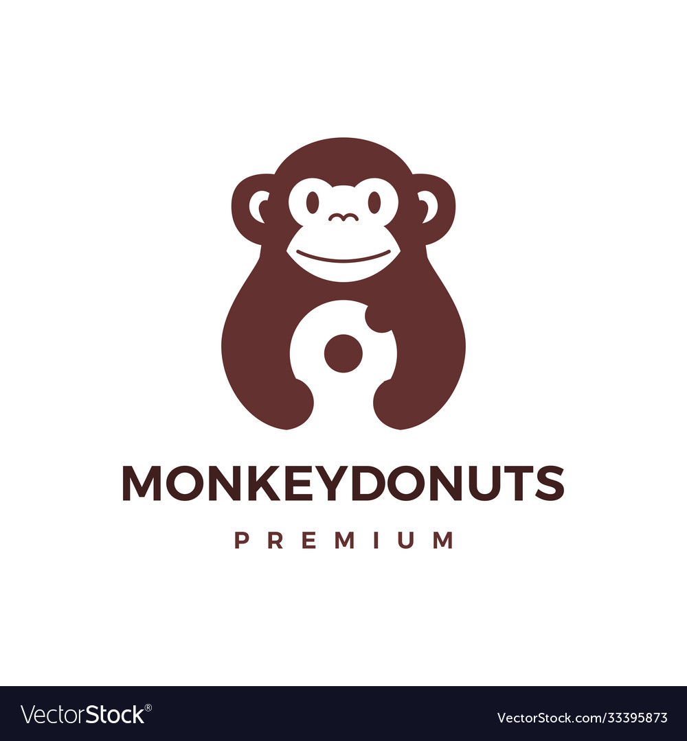 Monkey donuts logo icon vector image Monkey donuts logo icon