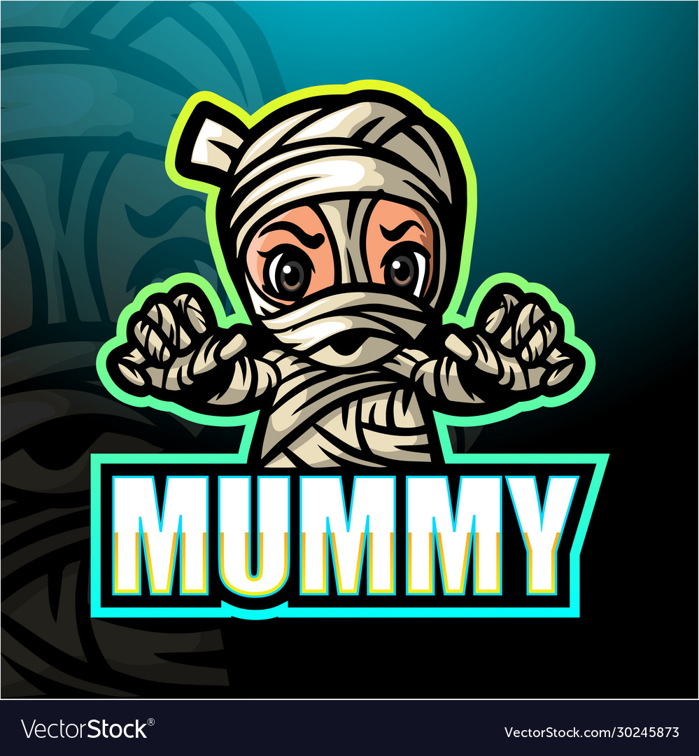 Mummy mascot esport logo design Royalty Free Vector Image