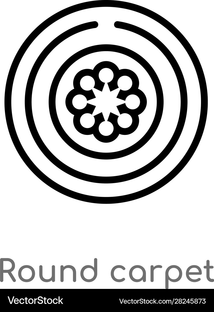 Outline round carpet icon isolated black simple Vector Image