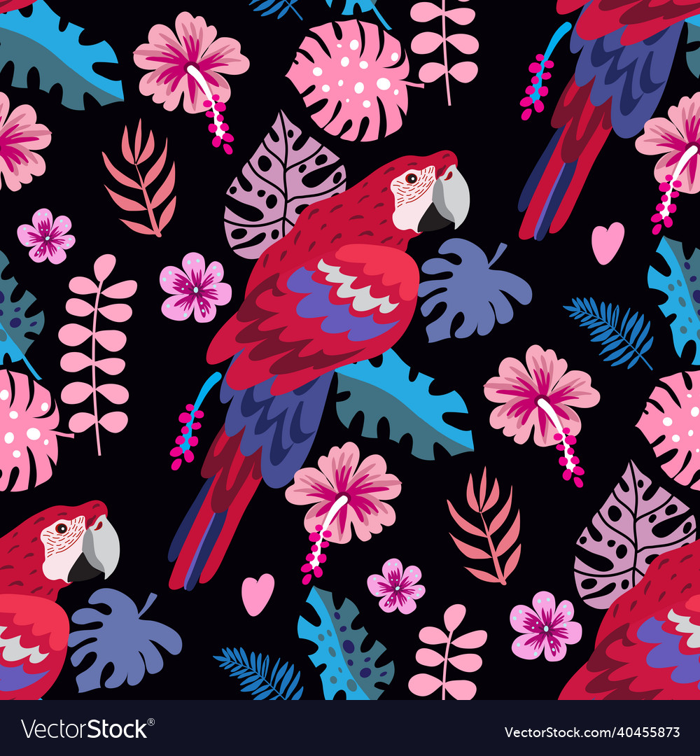 Parrot pattern 4 Vector Image Parrot pattern 4