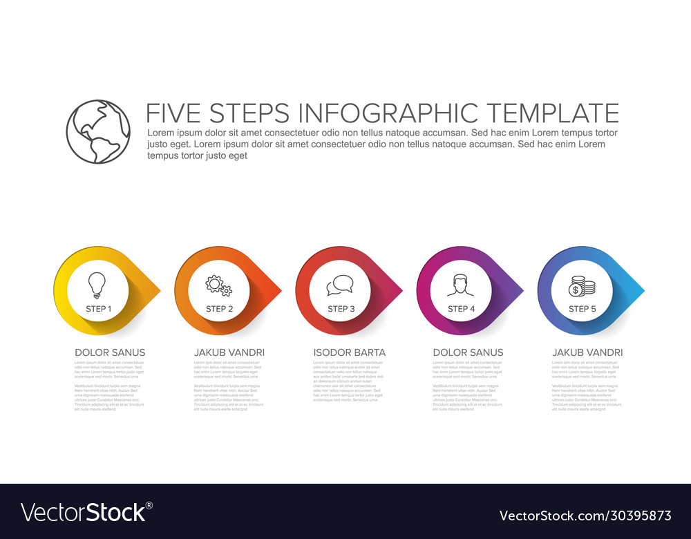 Progress steps template vector image Progress steps template