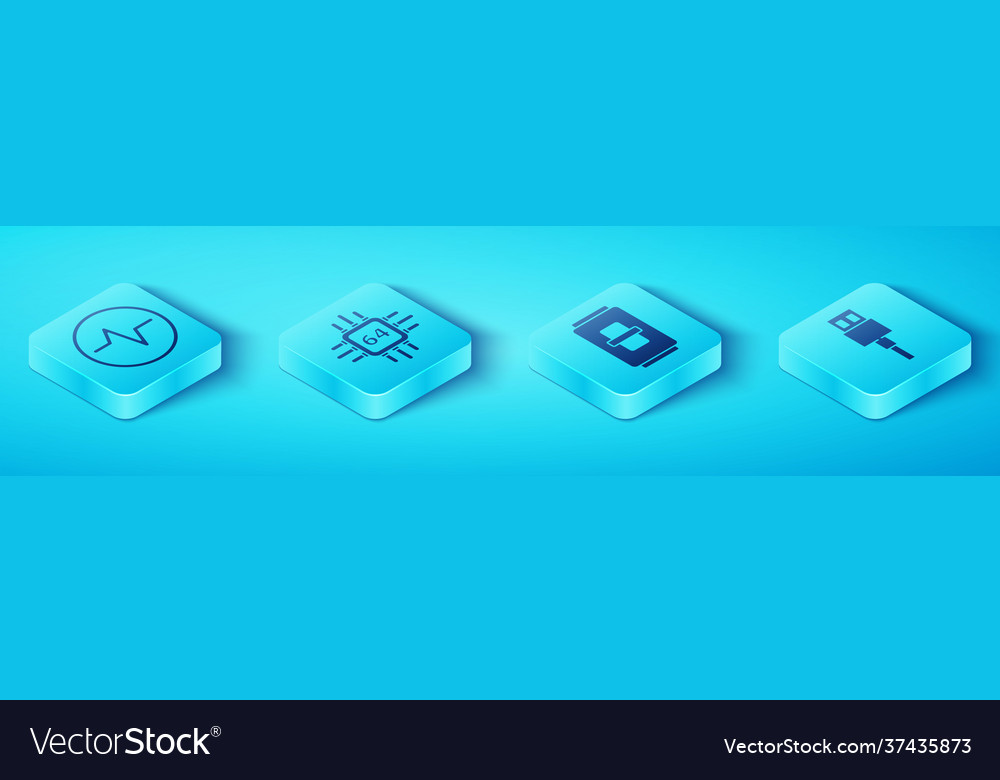 Set isometric electric circuit scheme processor vector image Set isometric electric circuit scheme processor