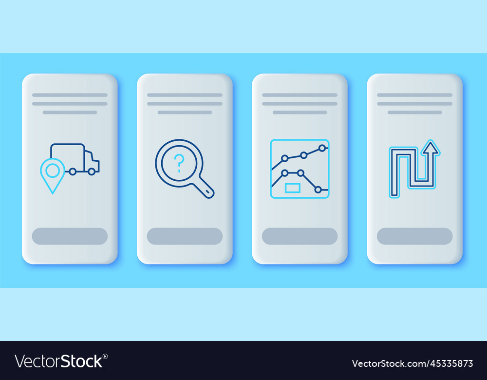 Set line unknown search graph chart diagram vector image Set line unknown search graph chart diagram