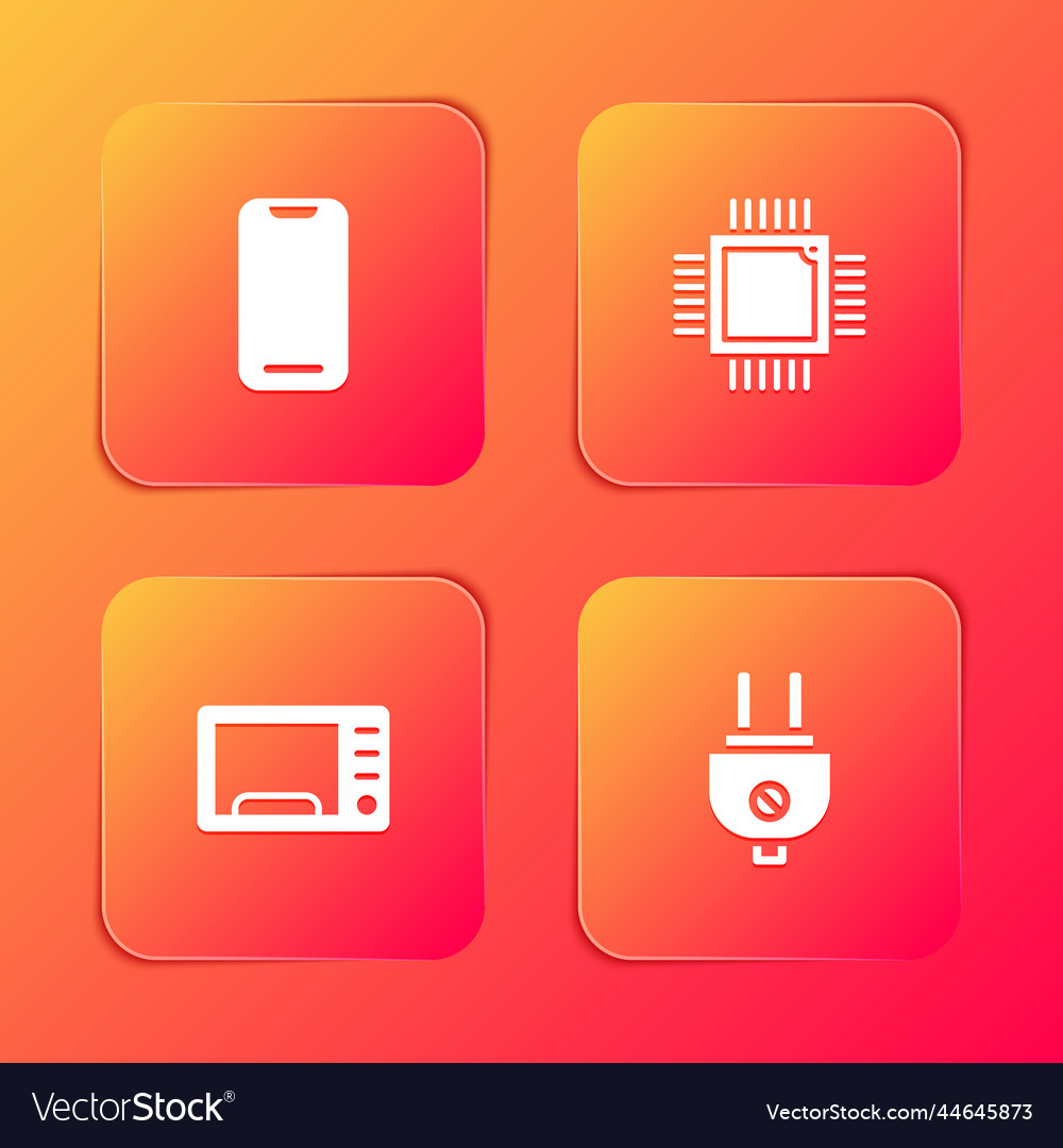 Set smartphone processor with microcircuits cpu vector image Set smartphone processor with microcircuits cpu