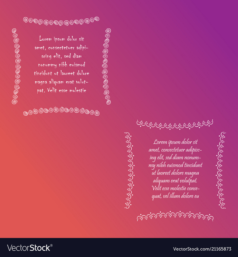 Two square frames with sample text