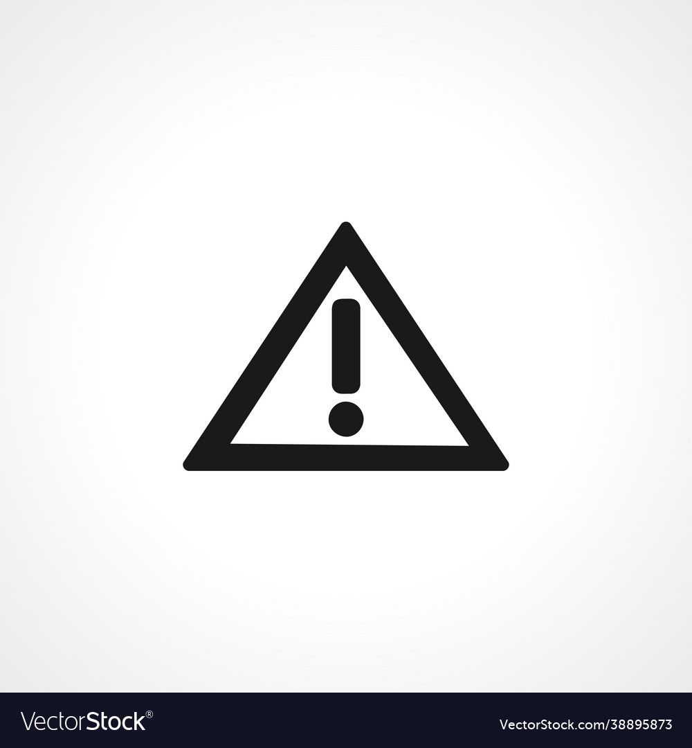 Warning simple isolated web icon vector image Warning simple isolated web icon