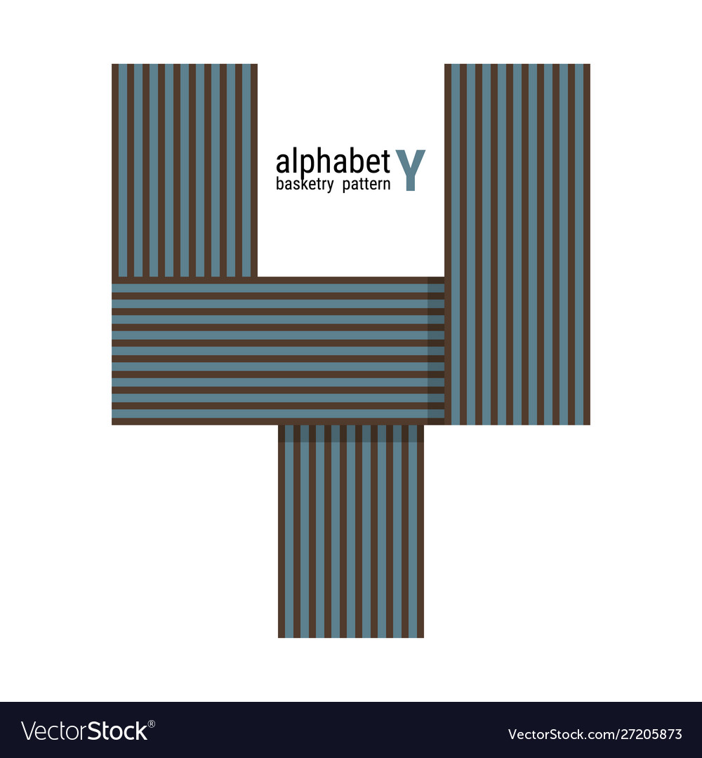 Y - unique alphabet design with basketry pattern