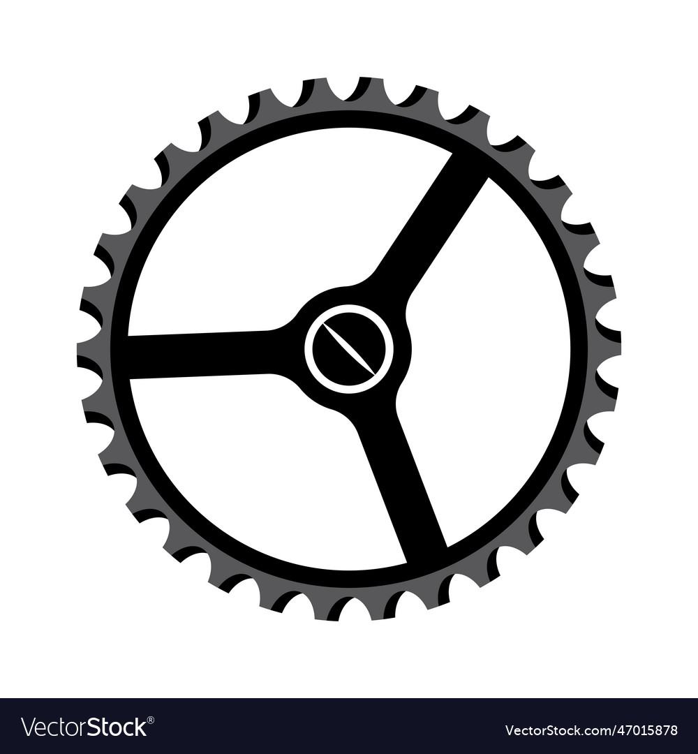 Bicycle cogwheel sprocket crankset icon Royalty Free Vector