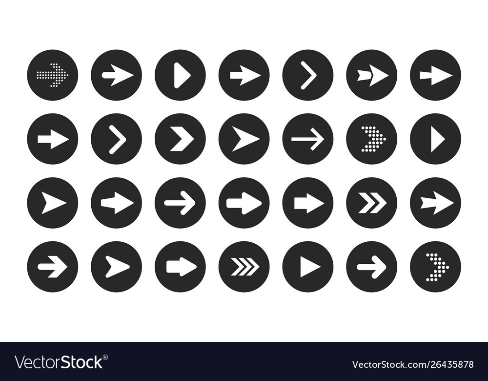 Big collection arrows in round shape