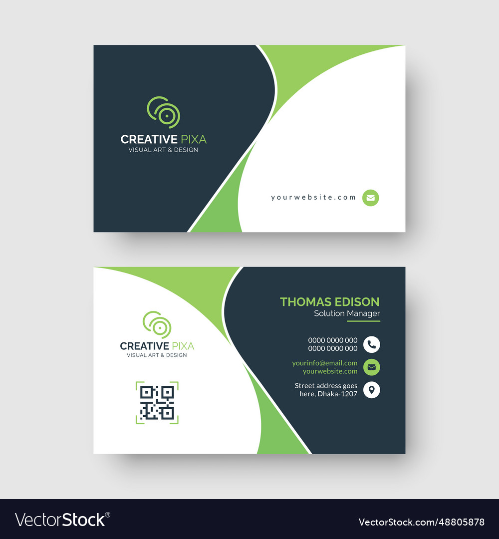 Creative business card print template visiting Vector Image