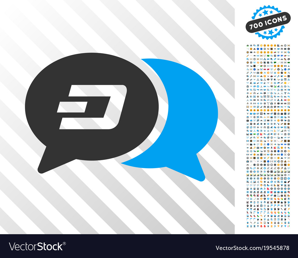 Dash chat messages flat icon with bonus