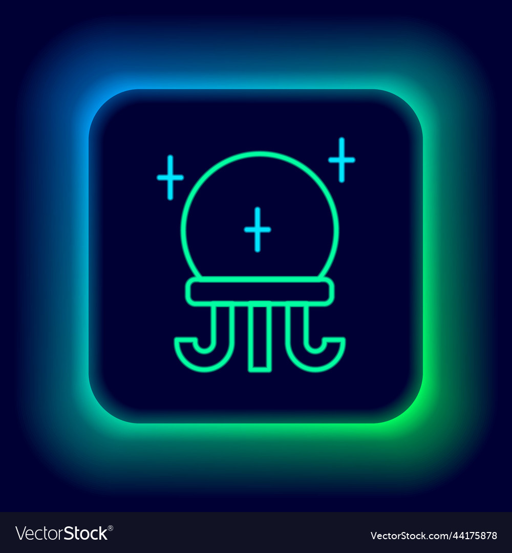 Glowing neon line magic ball icon isolated