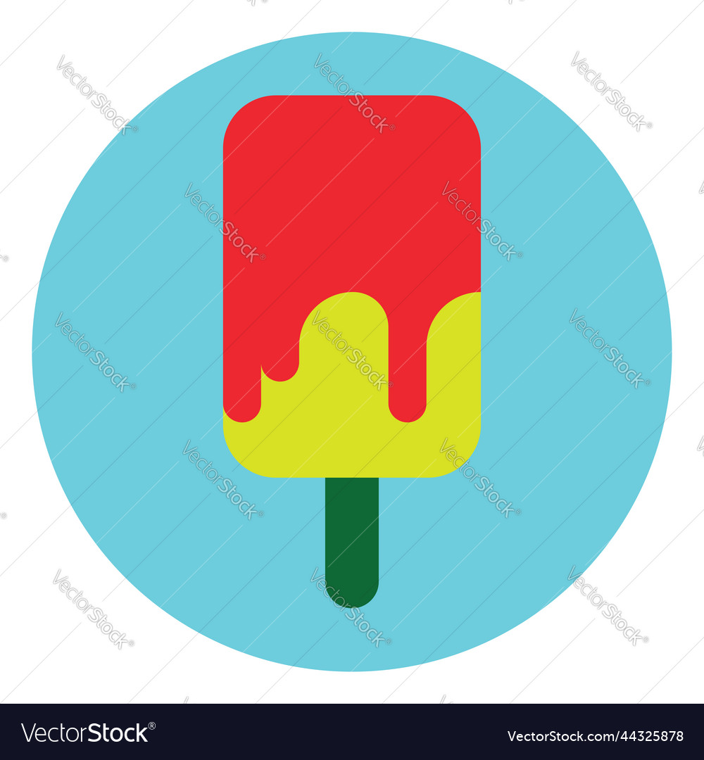 Ice cream on stick a white background