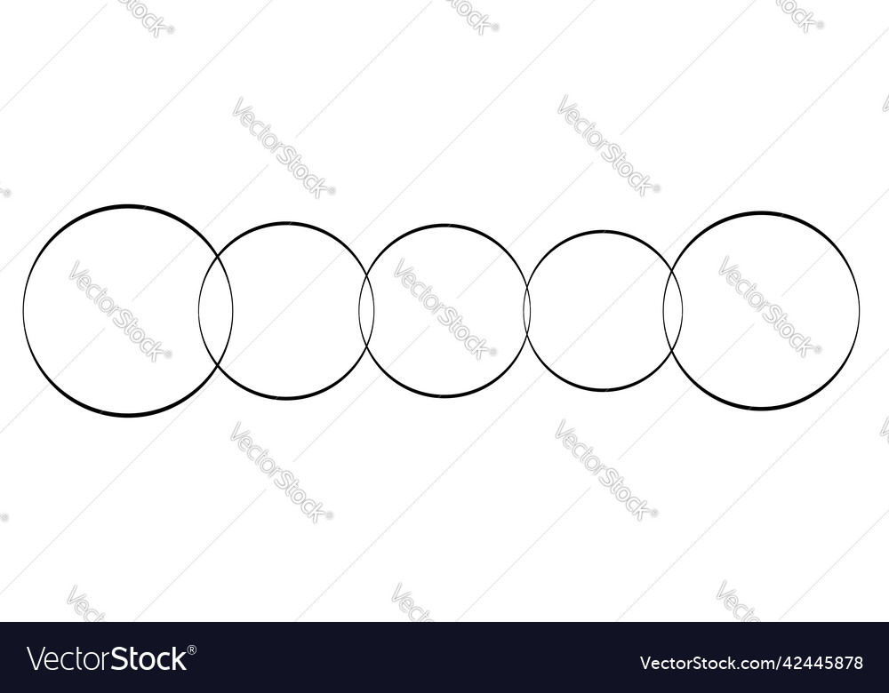 Intersecting overlapping circles rings element Vector Image Intersecting overlapping circles rings element