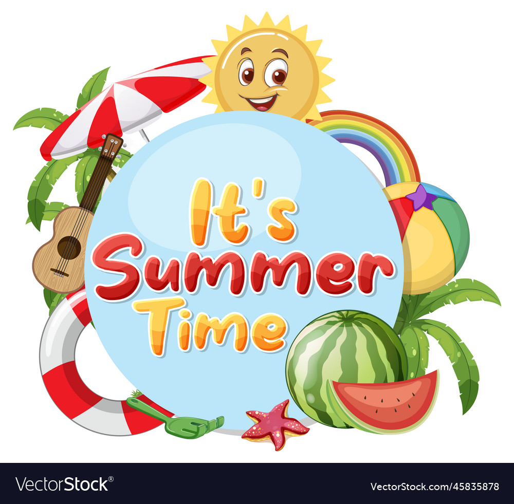 It is Summer Time Illustration Stock Vector - Illustration of motif,  holiday: 119212392