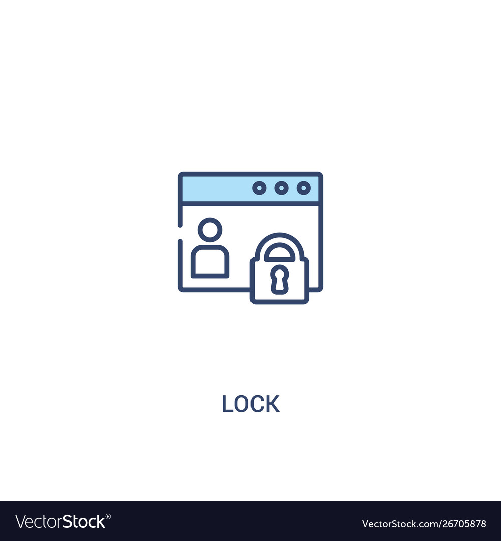 Lock concept 2 colored icon simple line element vector image Lock concept 2 colored icon simple line element