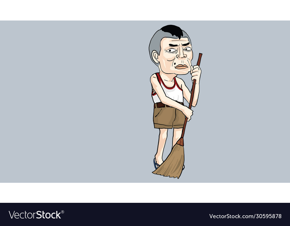 Man holding broom