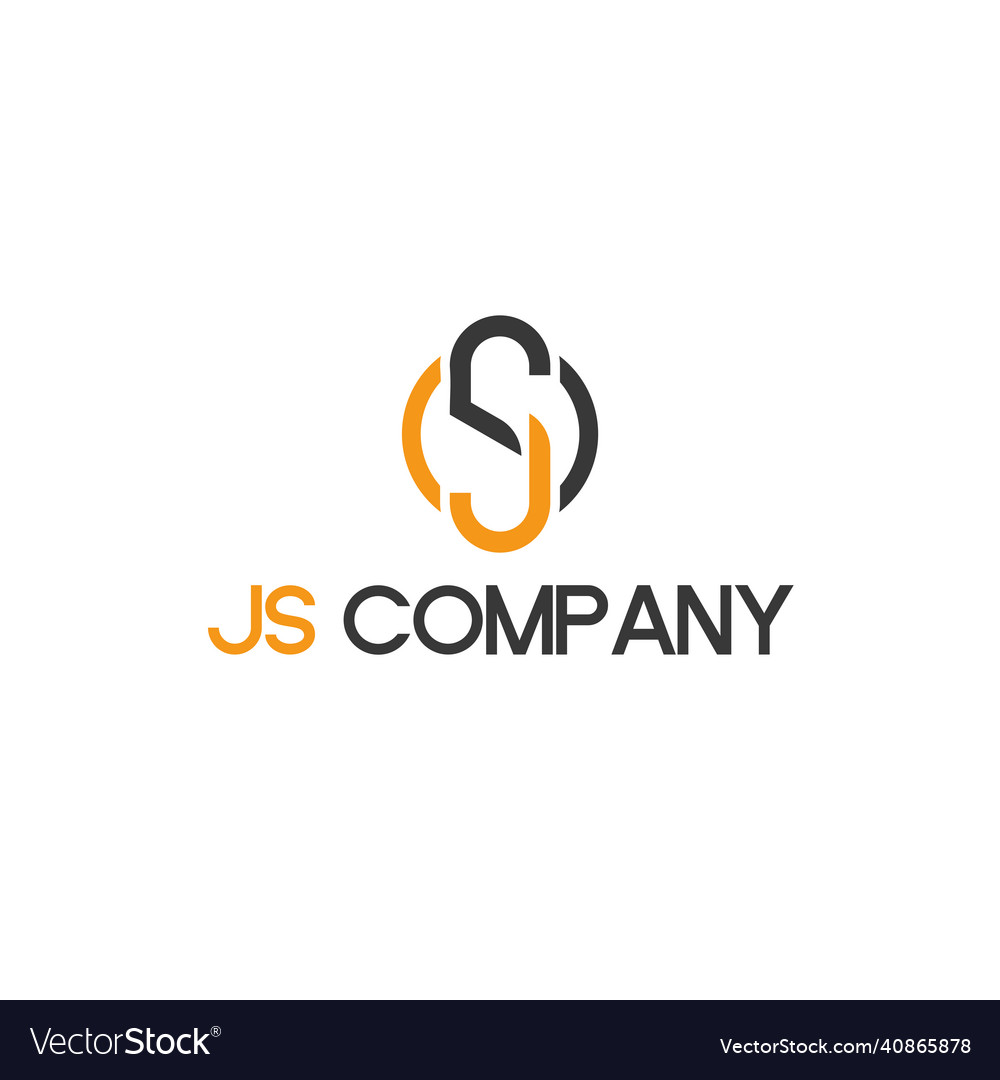 Modern initial js company style logo design vector image Modern initial js company style logo design