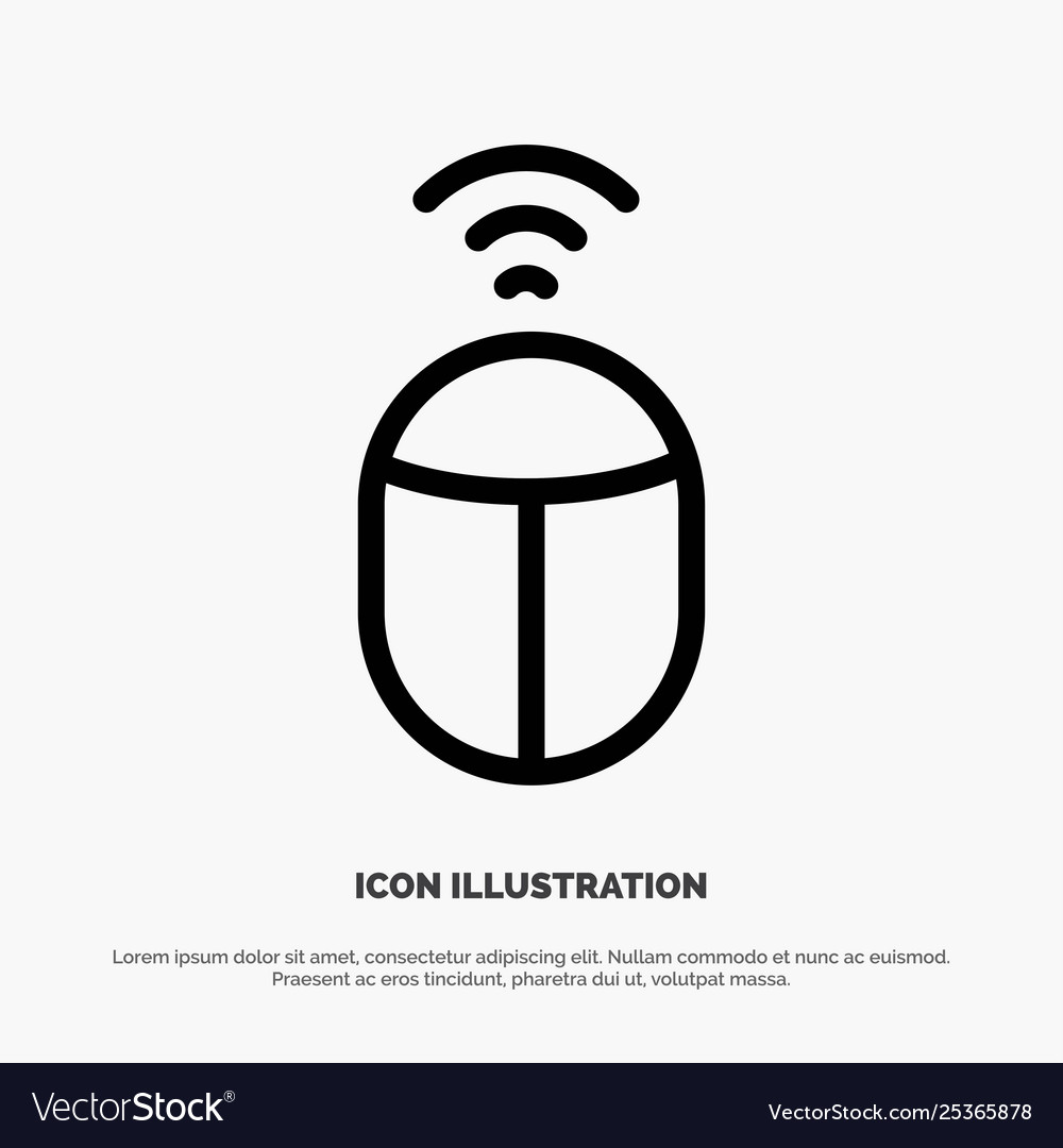 Mouse wifi computer line icon Vector Image Mouse wifi computer line icon