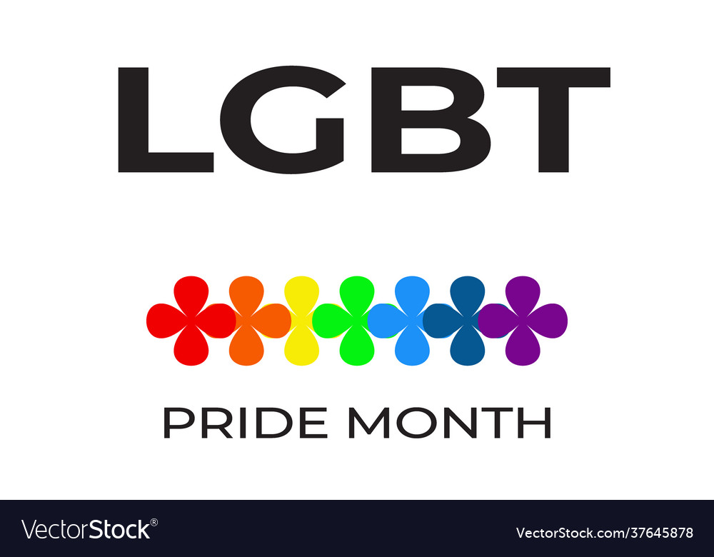 Rainbow colors pride month greeting card vector image Rainbow colors pride month greeting card