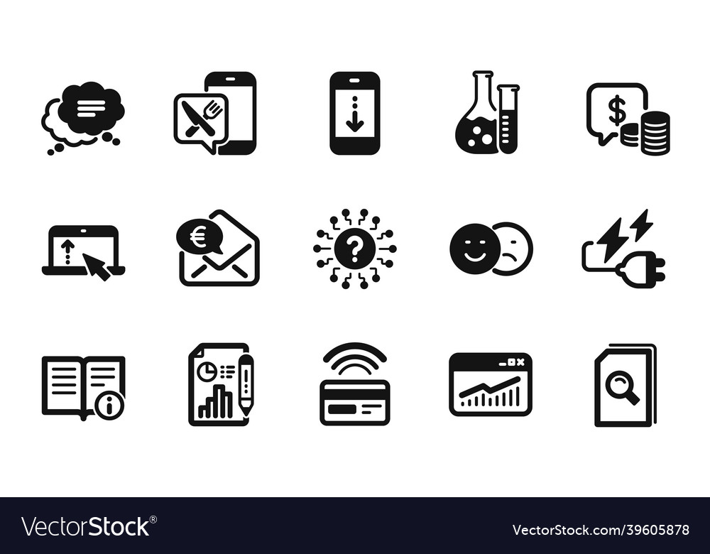 Set of question mark website statistics vector image Set of question mark website statistics