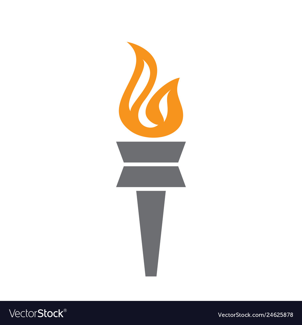 Torch icon on background for graphic and web vector image Torch icon on background for graphic and web