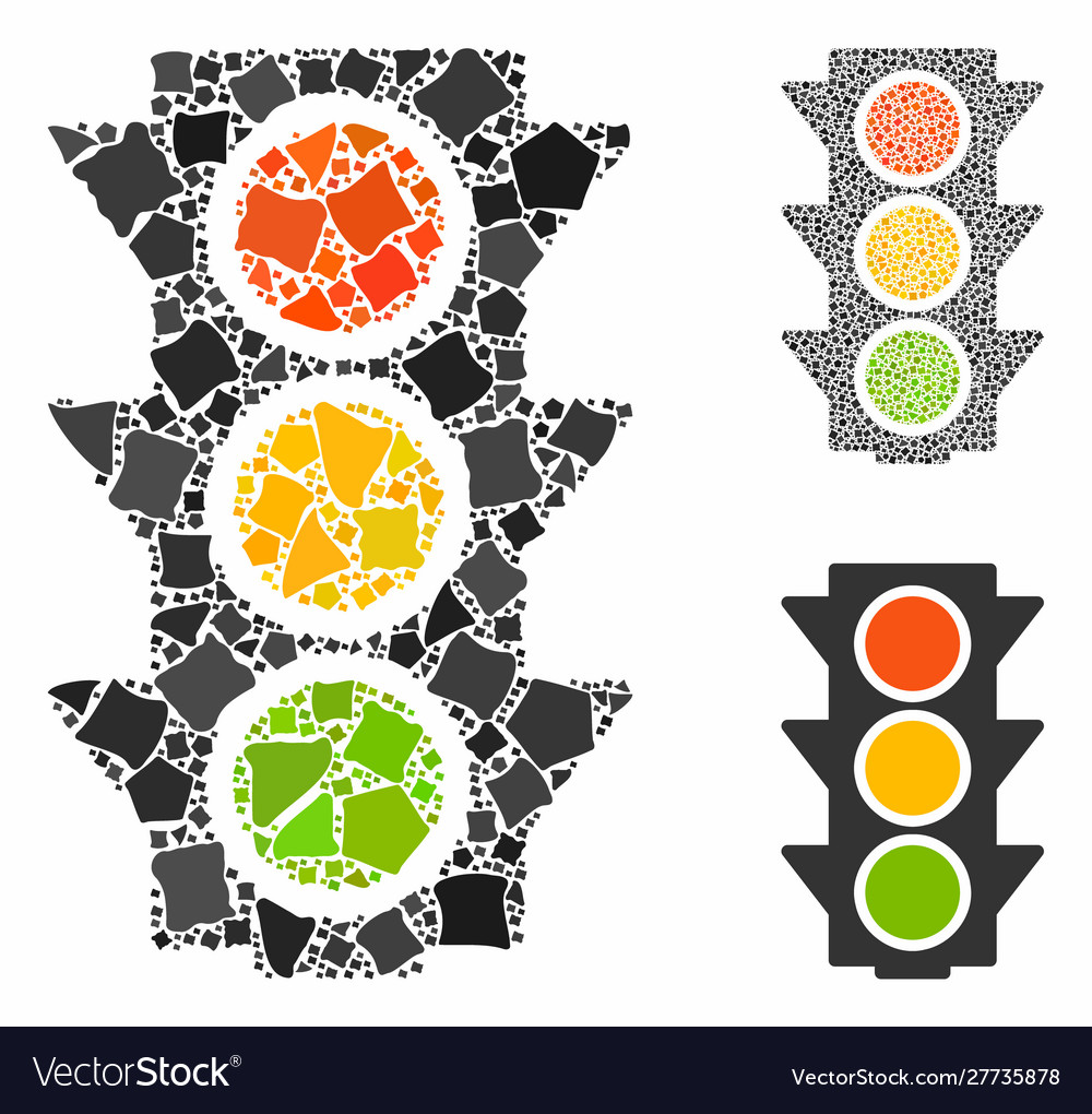 Traffic lights on composition icon humpy vector image Traffic lights on composition icon humpy