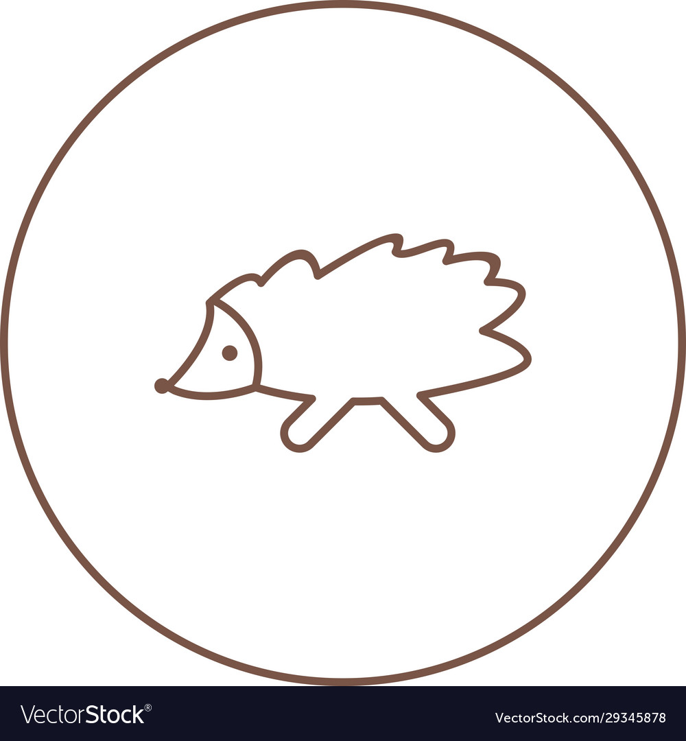 Unique hedgehog line icon