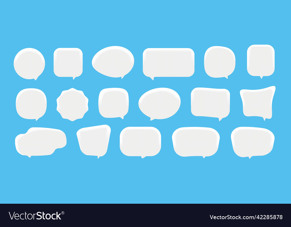 Various shapes of speech and thought bubbles chat vector image Various shapes of speech and thought bubbles chat