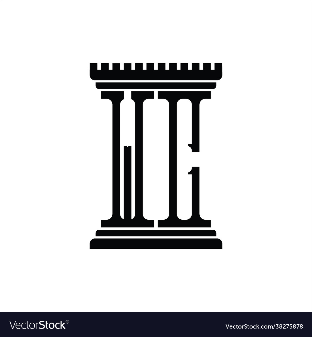 Wc logo monogram with pillar shape design template