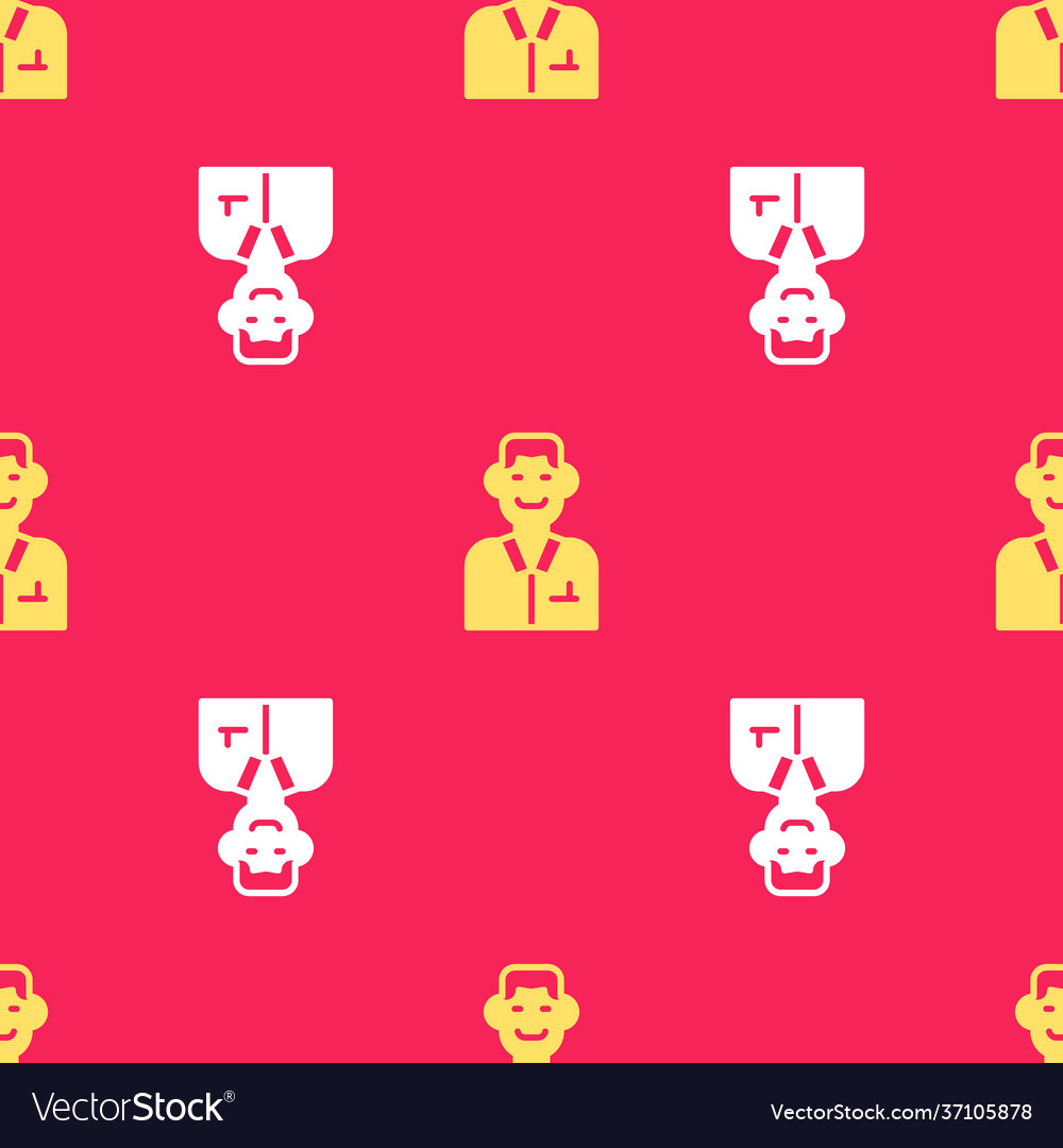 Yellow trader icon isolated seamless pattern vector image Yellow trader icon isolated seamless pattern