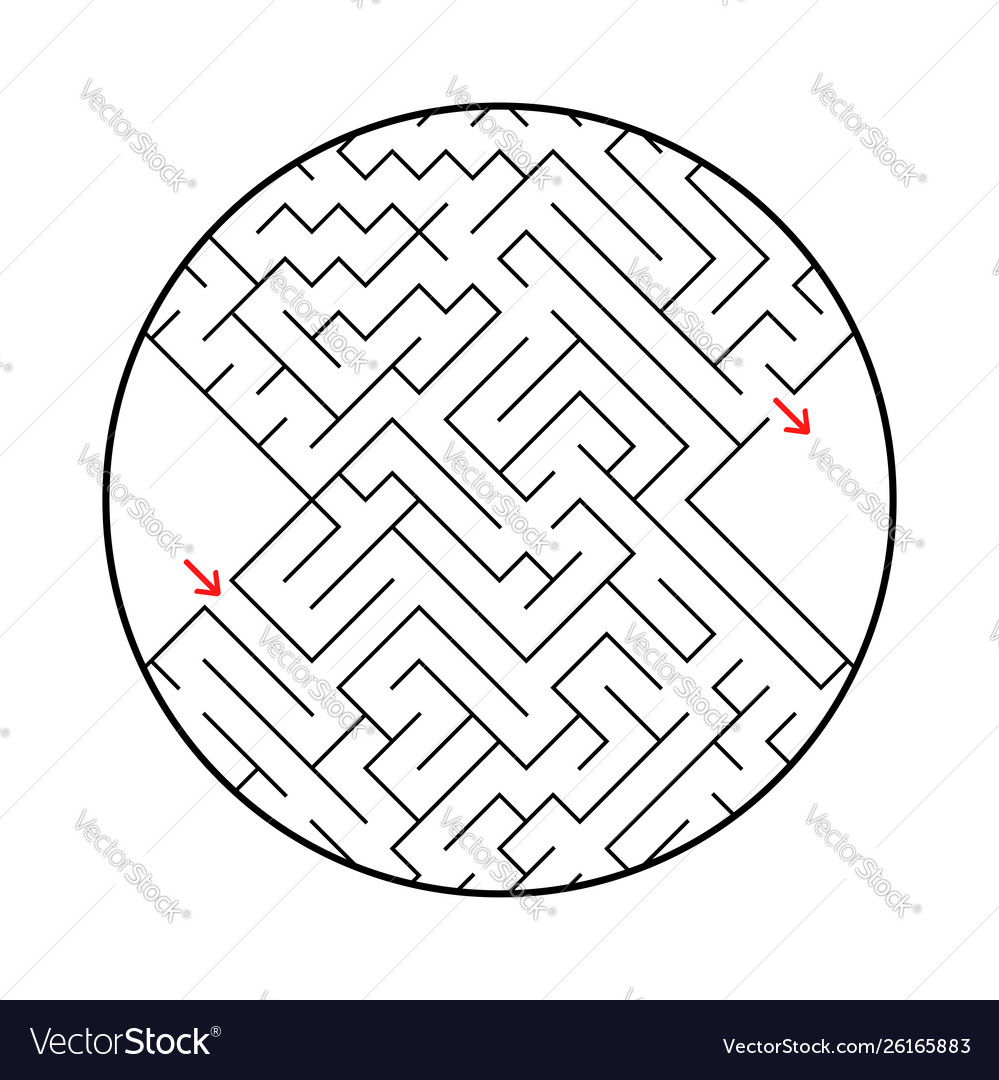 A round labyrinth with an entrance and exit vector image A round labyrinth with an entrance and exit