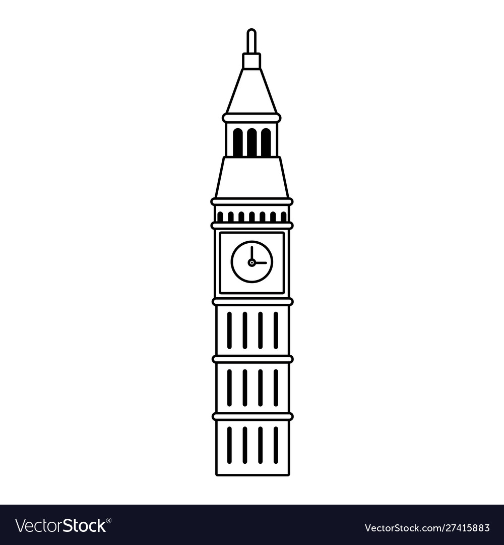 Big ben icon image flat design