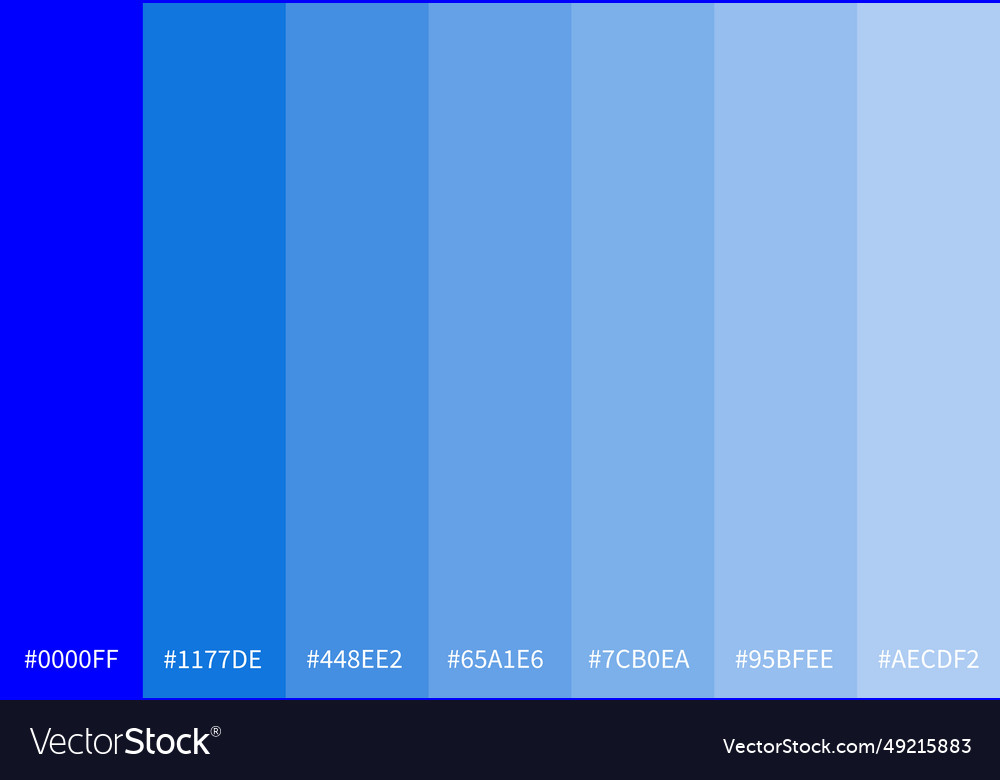 Blue gradient color palette Royalty Free Vector Image