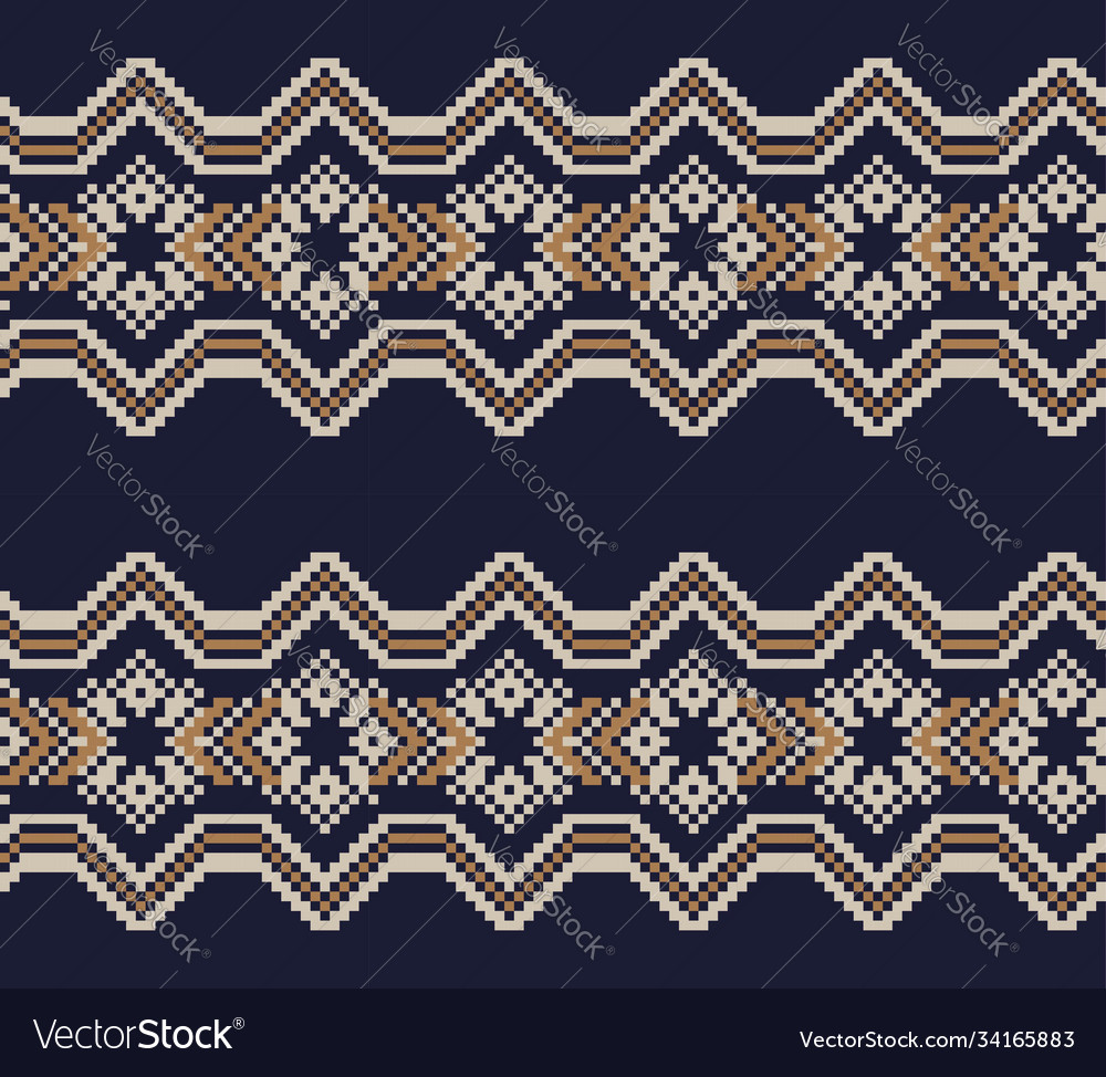 Brown christmas fair isle seamless pattern Vector Image